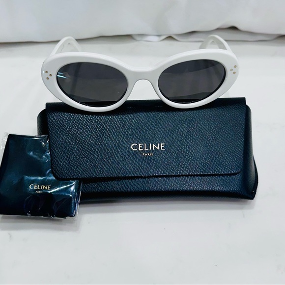 Celine Accessories - CELINE white cat eye sunglasses